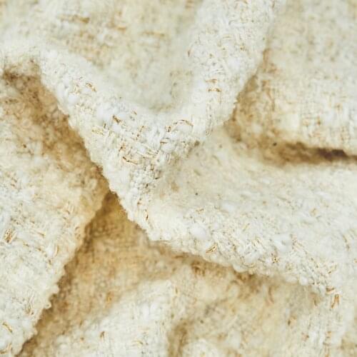 The White Gold Line Wool Tweed Fabric For Coat Skirt Telas Por Metro Tissus Au MÈTre Ткань Для Шитья Sewing By The Yard Tecido