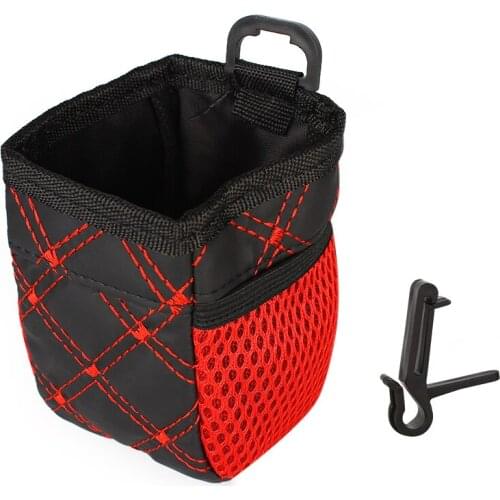Phone Holder Universal hanging Bag Grid Net Car Outlet Storage Bag Red Pocket Organizer
