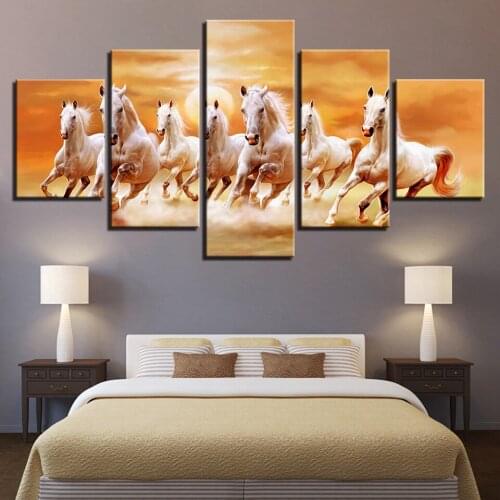 Running Fine Horses DIY diamond embroidery full square round diamond painting cross stitch 5D mosaic wall decor 5pcs