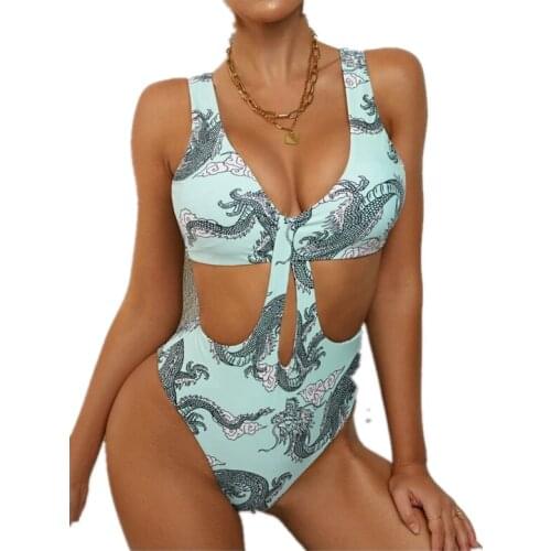 B-16 Women’s Sexy Bikini Fashion Pattern Hollow Exposed Slim Fit Swimsuit 2021