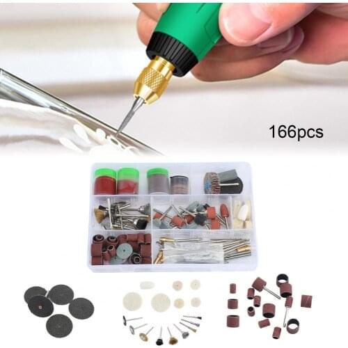 166Pcs/Set High Density Cutting Discs Set Impact-resistant High Speed Steel Fatigue Fracture Resistance Rotary Tool Set for Wood