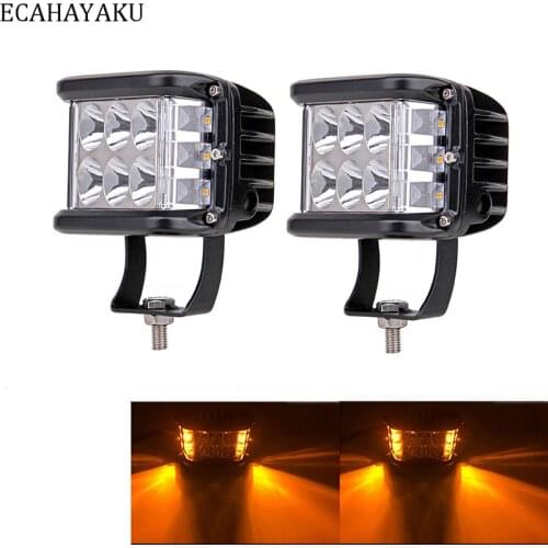 2Pcs ECAHAYAKU For 4x4 Car Led Bar 4Inch 60W Led Pods Driving Fog Off-road LED Work Light Side Shooter Styling Rescue Truck SUV