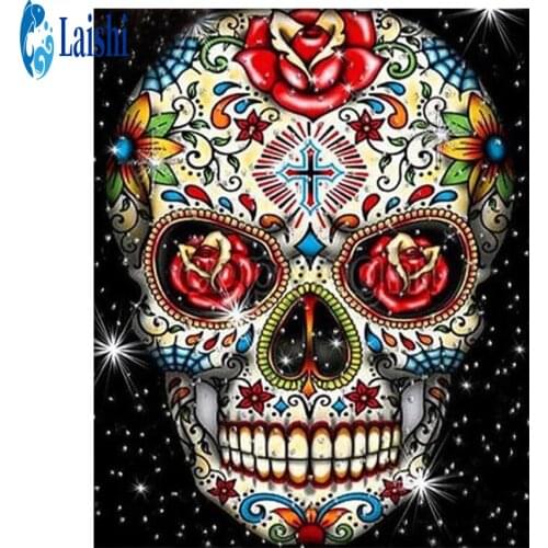 DIY Diamond Painting Color skull Full Square/Round Drill 5D Diamond Embroidery Sale Diamond Picture of Rhinestones Home Decor