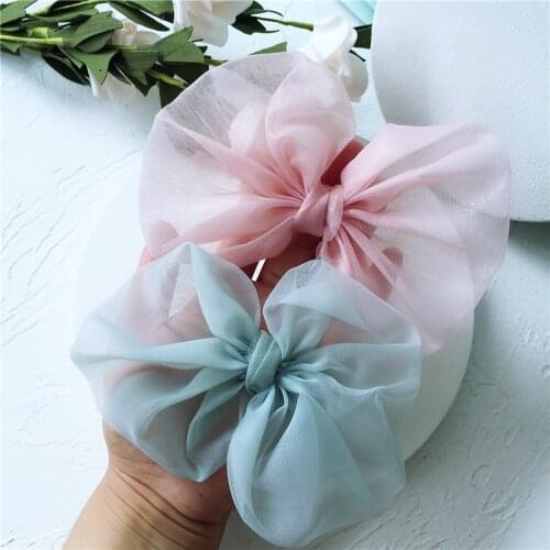 5Pcs 15*10CM DIY Handmade Solid Color Mesh Bowknot Appliques For Clothes Shoes Hat Headwear Clips Crafts Decor Patches