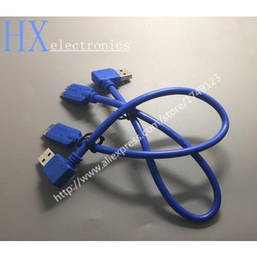 Free shipping 1PCS LBSC 30cm USB 3.0 A male to Micro B plug 10 pin 90 degree right angle Cable cord