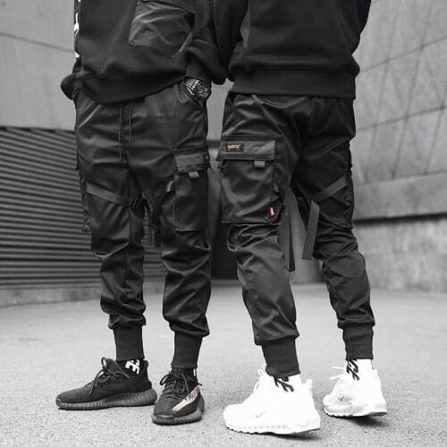 2020 Autumn Hip Pop Harlan Cargo Pants Men Elastic Waist Fashion Pencil Pants Trousers Streetwear Hombre Sweatpants Multi-pocket