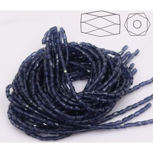 ZHUBI 190pcs/lot Long Square Faceted Beads 2*4mm Murano Glass Crystal Loose Beads For DIY Charm pendant Necklace Jewelry Making