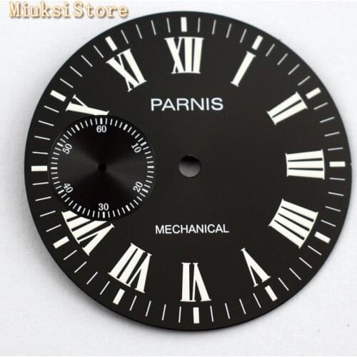Parnis 38.9mm luminous marks black dial Fit ETA 6497 or Sea gull 3600 series movement