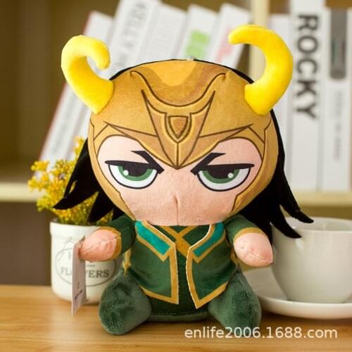 25cm Marvel Avenger Figrues Spiderman Captain America Loki Model Toys Anime Hulk Thor Dolls Plush Kids Christmas Gifts