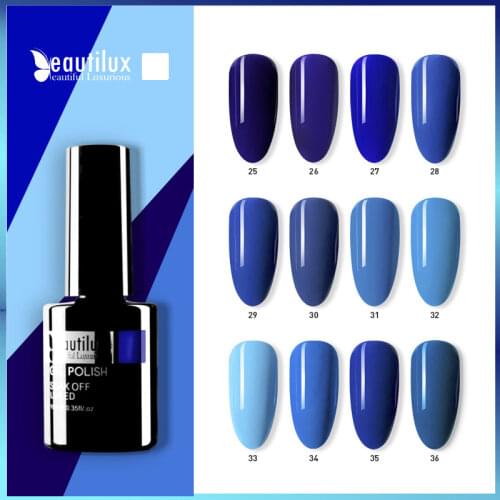 Hot Sale 1pc Eco-friendly Soak Off Nail Art Navy Baby Blue Gel Nail Polish UV LED Nails Gel Polish Lacquer 10ml