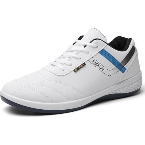 Hot Men Running Shoes Lightweight Mens Casual Shoes PU Leather Flats Sport Mens White Sneakers Walking Shoe Zapatos De Hombre