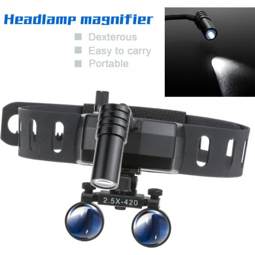 Medical Surgical Magnifier Headband magnifying Dental Loupes with 5W LED Lights Headlight 2.5X420MM/3.5X-340MM