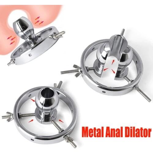 Metal Anal Vaginal Dilator Vaginal Speculum EnemaShower Hollow Buttplug Anal Training Device BDSM Anal Toy Couple Anus Expansion