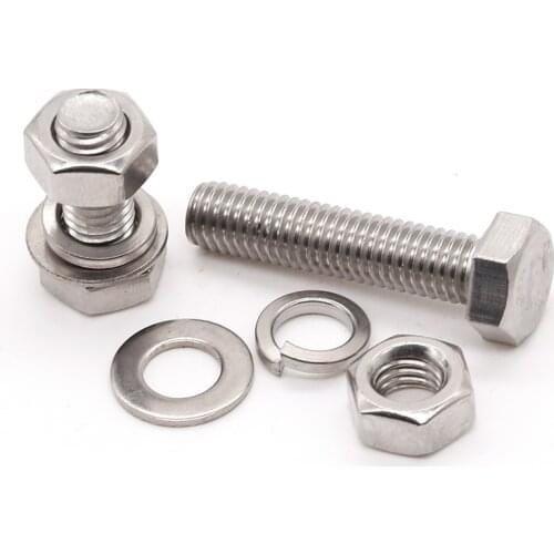 Stainless steel external bolt screw and nut set with large full extension M8 M10 M12 M14