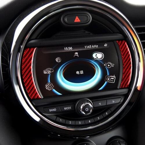 Genuine Carbon Fiber Car Navigation Screen Cover Trim Sticker Fit For BMW MINI cooper Countryman clubman F54 F55 F56 F60