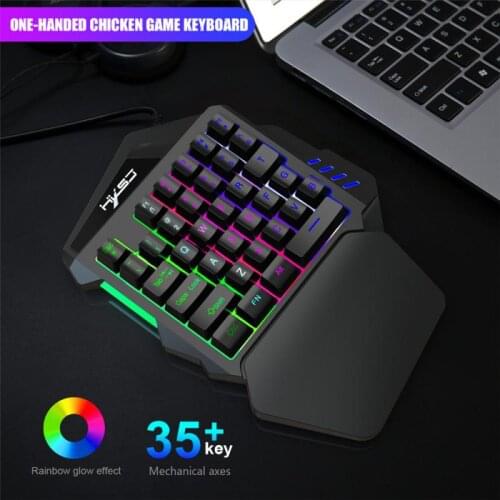 New One-Handed Wired Mechanical Gaming Keyboard RGB Backlit Portable Mini Gaming Keypad Game Controller for PC PS4 PUBG Gamer
