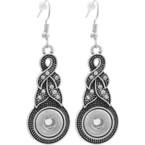 New 12mm Snap Jewelry Vintage Snap Drop Earrings Fashion Mini Snap Button Earrings for Women Hook Earrings