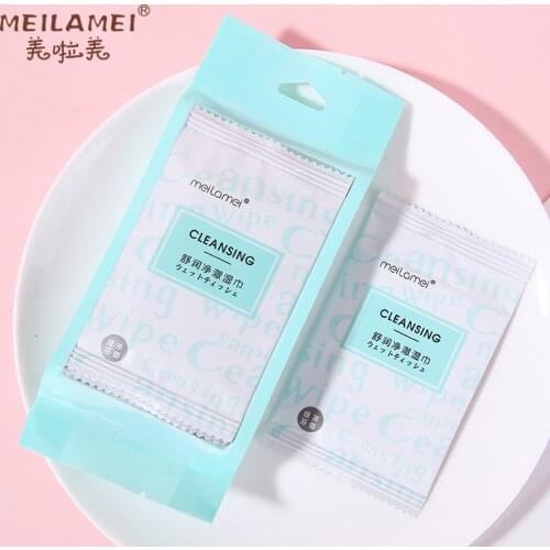 Disposable Neutrogena Cleansing Towelettes 10 PCS/BOX Refreshing xie zhuang jin Facial Part Deep Cleaning hua zhuang jin SJ002
