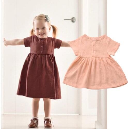 6M-4T Summer kids baby Girl Dress Children Dress solid color cute Candy Color Kids Dresses for Girls Fashion Girls Clothing