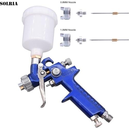 H-2000 HVLP Spray Gun 0.8mm 1.0mm Set Steel Nozzle Cars Painting Furnitures DIY Painting Kit Car Auto Repair Tool