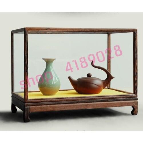 Natural chicken wing wood, rectangle pendulum rack, handicraft / antique glass dirt shroud