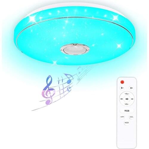 200W WiFi Dimmable RGB LED Ceiling Lamp Remote Control APP bluetooth Speaker Music Smart Color Changing Family Party Lights