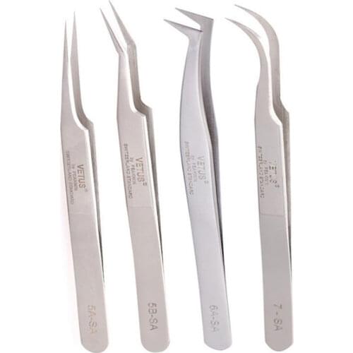 VETUS lash Tweezers Excellent Closure Fans Tweezers for 3D 6D Volume Eyelash Extension Professional Eye Makeup Tools