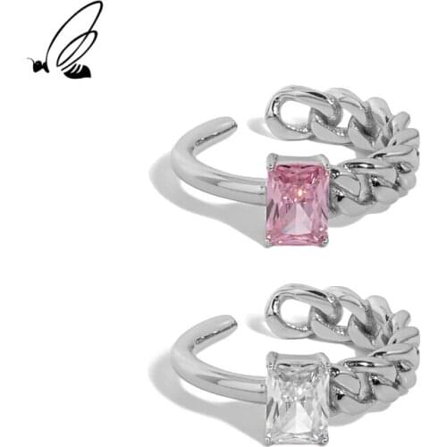 SSTEEL Sterling Silver 925 Mahua Design Micro Inlaid Zircon Texture Gift For Womens Ring Minimalist 2021 Trend Fine Jewelry