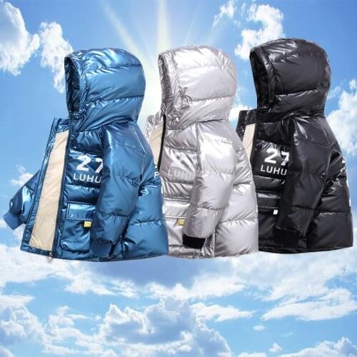 Winter Korean-Style Small Silver Wash-Free Childrens Down Jacket for Boys Girls Thicken Coats Girls Clothes 2 6 10 Years Old