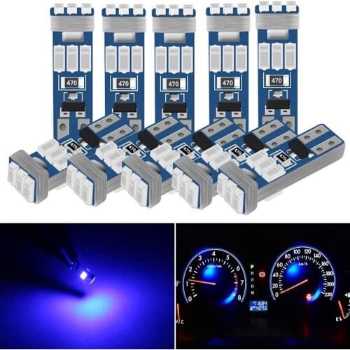 10pcs Super Bright T5 LED Instrument Dashboard Lamp Car Led Bulbs 3014 9SMD Lamp Dash Indicator Light Panel Bulbs 6000K 12V