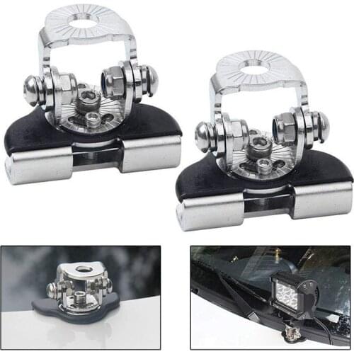 2PCS Universal 304 Stainless Steel Led Work Light Bar mount bracket Clamp Holder for Offroad SUV Truck Sedan