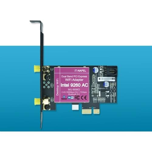 20PCS/LOT IT-NAPEL-9260AC Intel 9260 AC 9260AC 9260NGW MU-MIMO Bluetooth 5.0 PCI-E PCIe 1x X1 WiFi Card For desktop PC