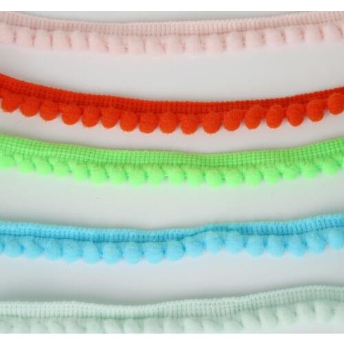 5Yards Pompom Lace Ribbon Polyester Tassel Pom Pom Ball Trim For Home Decoration Craft DIY Sewing Accessories