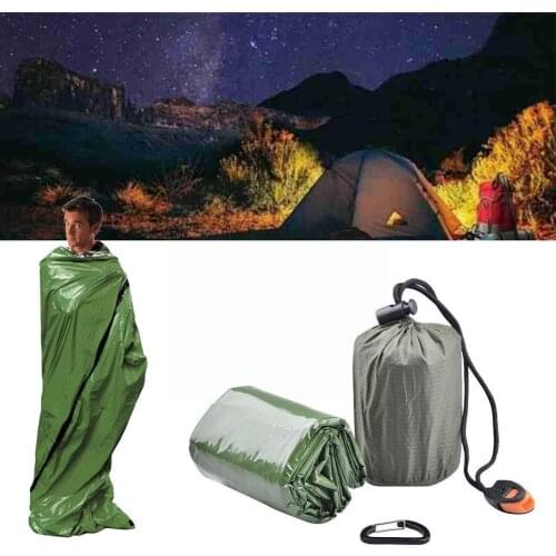 Outdoors Bivy Emergency Sleeping Bag Camping Survival Thermal Windproof Gear Mylar Emergency Waterproof Blanket Durable Com G7O8