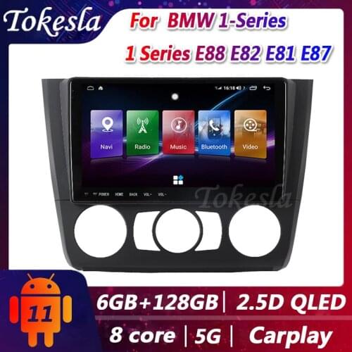 Tokesla 9" Android 11 Car Radio For BMW 1 Series E88 E82 E81 E87 Manual Auto Central Multimedi Gps bluetooth Dvd 5G 2004-2012