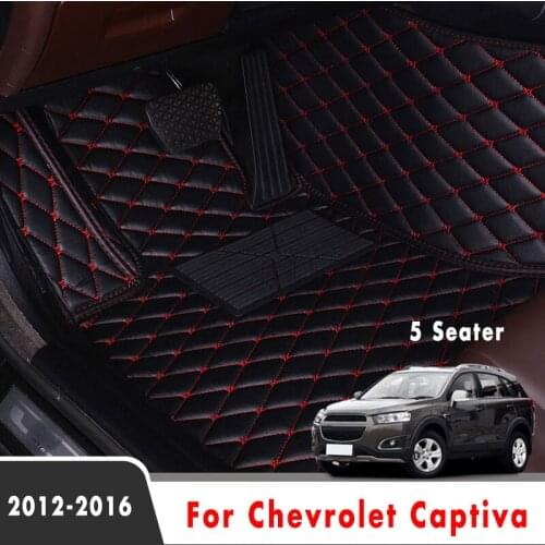 Car Floor Mats For Chevrolet Captiva 2016 2015 2014 2013 2012 (5 Seater) Auto Interior Accessories Waterproof Leather Carpets