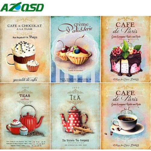 AZQSD Full Square Drill Diamond Painting Text Cross Stitch Needlework Diamond Embroidery Landscape Sale Home Decoration