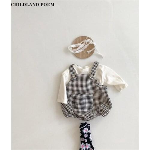 Baby Romper Jumpsuit Newborn Baby Clothes Set Plaid Denin Baby Overalls Playsuit Infant Baby Girls Boys Romper Clothes Outfits