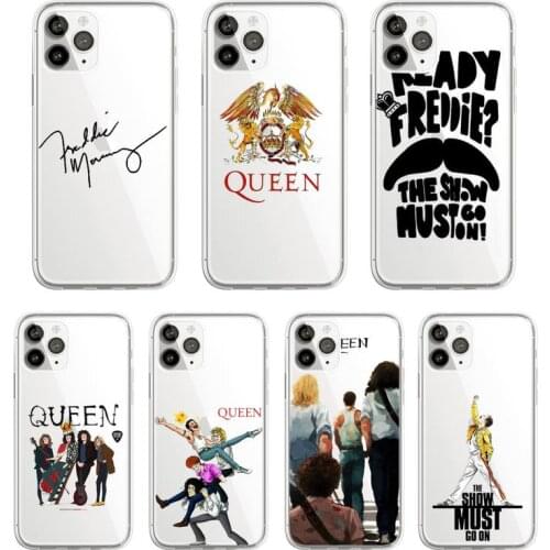 Freddie Mercury Queen Phone Case Transparent for iPhone 11 12 mini pro XS MAX 8 7 6 6S Plus X 5S SE 2020 XR