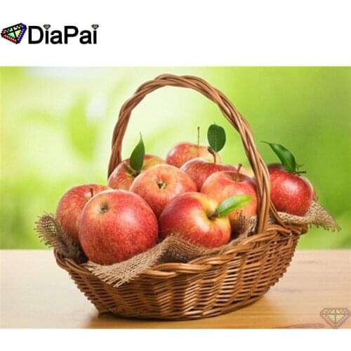 DIAPAI 5D DIY Diamond Painting 100% Full Square/Round Drill "Fruit apple basket" Diamond Embroidery Cross Stitch 3D Decor A22744