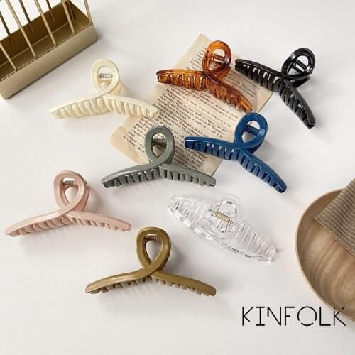 KINFOLK Fashion Geometry Hair Clips For WomenShark Claws Hairpin Headband Horsetail Clip Claws Barrette Hair Accessories