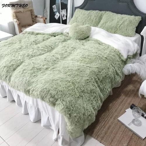 FORMTHEO Warm flannel coral velvet Winter Bedding comforter Sets bed linen Duvet Cover set bed Sheet King Queen 200*230 240/220