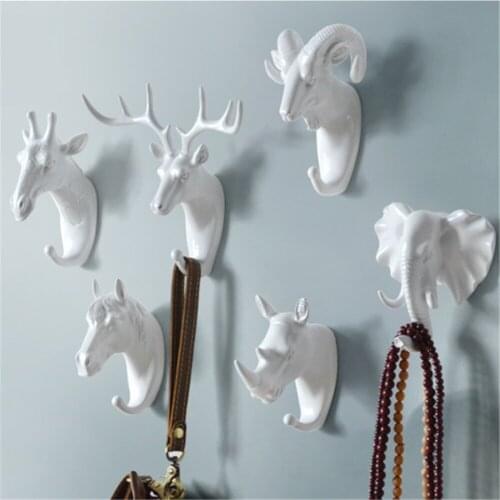 Creative Door Back Self Adhesive Hooks Wall Hanging Antlers Hanger Keys Bag Holder Fitting Room Clothes Hook Household Organizer