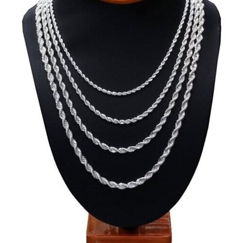 Stainless Steel Gold Silver Plated Twist Chain Necklace 4-6mm Vintage Thick Link Ethnic Fashion Jewelry Wholesale Drophipping