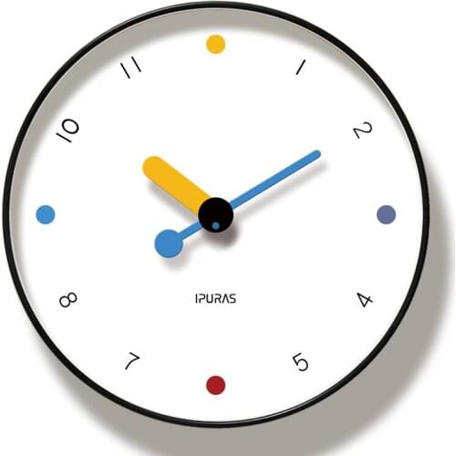 Round Creative Mute Modern Design Large Wall Clock Clocks for Home Kitchen Living Room Decor Battery Operated Silent