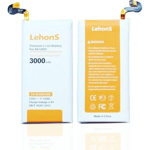 LehonS 1x 3000mAh / 11.55Wh EB-BG950ABE Replacement Battery For Samsung Galaxy S8 G9508 G9500 G950U SM-G SM-G9508 G950 ect