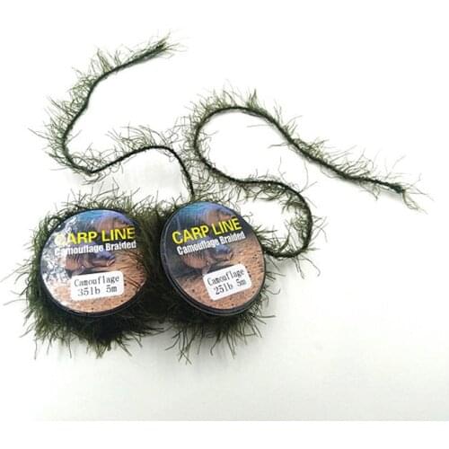 5M Carp Fishing Line Realistic Weed Line for Carp Hair Rig Hooklink Imitates Nature Weed Wire with Hook Carp Fishing Accessories