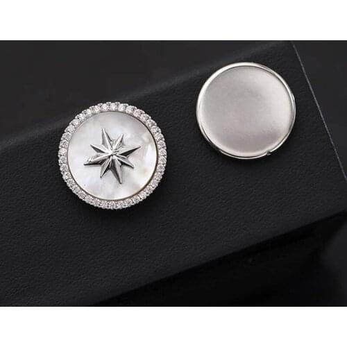 Fashion Classic Round Hijab Pins New Design Magnet Without Piercing High Quality Small Brooches For Womens Clothing