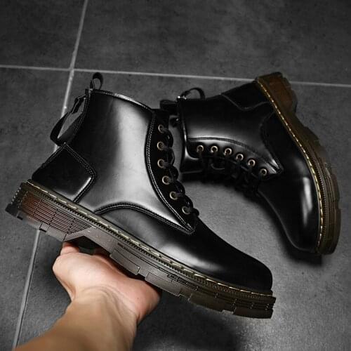 Combat Boots Shoes for Men Boots for Men Ankle Boots Boots Men Black Boots Leather Patent Leather Boots Boots Men Work Boots