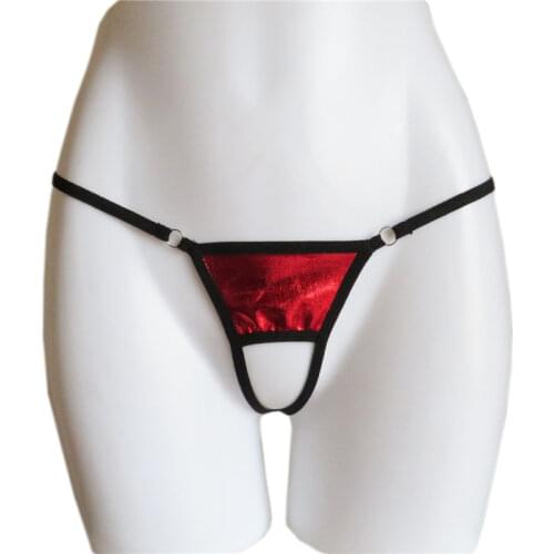 Mens panties sexy underwear men underpants gay micro Thongs tanga Patent leather Edging color String Hollow out Fun Breathable